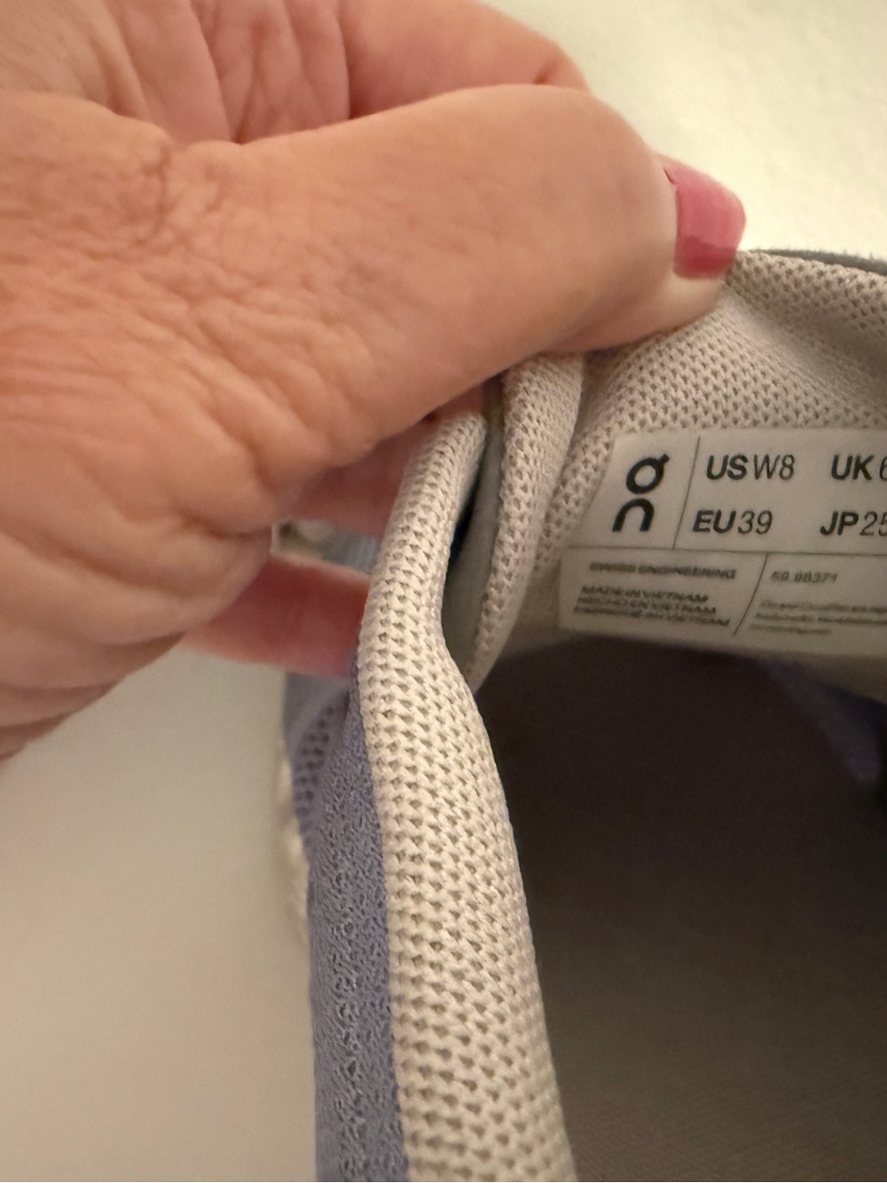On cloud Running Light Blue and White Women's Sneakers - Picture 2 of 5